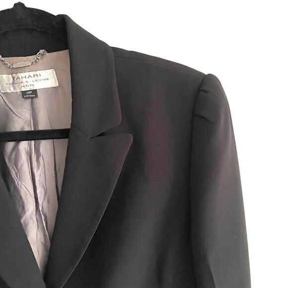(SOLD) TAHARI Arthur S. Levine Button Front Blazer Black 14P - Picture 9 of 10